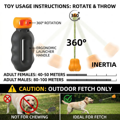 Interactive Pumpkin Squeaky Dog Toy with Durable Rope Handle